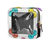 Cartoon Love elettrocardiogramma colorato trasparente piccola borsa per il trucco per borsa da toilette borsa da viaggio cosmetico caso per volare