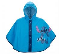 CARTOON Mantellina antipioggia Stitch per bambini poncho impermeabile con cappuccio Design Ufficiale Disney Lilo & Stitch leggera e ripiegabile in clorofibra