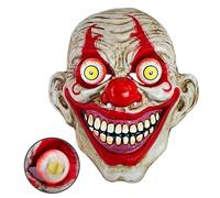 CARTOON Maschera da clown horror con occhi accessorio per costumi e travestimenti di halloween carnevale feste a tema