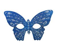 CARTOON Maschera Domino Farfalla con Glitter Accessorio Costume Elegante con Elastico Ideale per Carnevale Feste in Maschera Eventi Veneziani Party a Tema Cosplay e Spettacoli Teatrali (Blu)