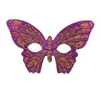 CARTOON Maschera Domino Farfalla con Glitter Accessorio Costume Elegante con Elastico Ideale per Carnevale Feste in Maschera Eventi Veneziani Party a Tema Cosplay e Spettacoli Teatrali (Viola)