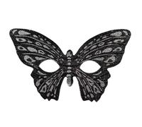 CARTOON Maschera Domino Farfalla con Glitter Accessorio Costume Elegante con Elastico Ideale per Carnevale Feste in Maschera Eventi Veneziani Party a Tema Cosplay e Spettacoli Teatrali (Nero)