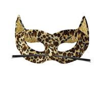 CARTOON Maschera leopardo in velluto accessorio per costumi e travestimenti carnevale feste a tema