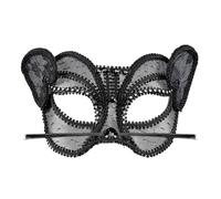CARTOON Maschera pantera in pizzo e strass accessorio per costumi e travestimenti carnevale feste a tema