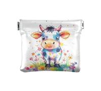 Cartoon Medusa FIORE Delle Donne In Pelle Moneta Cambia Borsa Unica Carta Chiave Organizzatori per le Donne, Carina mucca, 1 size, moderno