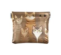 Cartoon Medusa FIORE Delle Donne In Pelle Moneta Cambia Borsa Unica Carta Chiave Organizzatori per le Donne, Bengalcats Marrone, 1 size, moderno