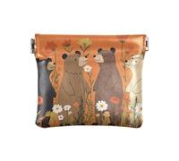 Cartoon Medusa FIORE Delle Donne In Pelle Moneta Cambia Borsa Unica Carta Chiave Organizzatori per le Donne, Beauty Bears Arancione, 1 size, moderno