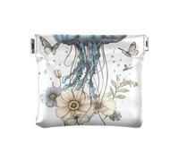 Cartoon Medusa FIORE Delle Donne In Pelle Moneta Cambia Borsa Unica Carta Chiave Organizzatori per le Donne, Fumetto Medusa FIORE, 1 size, moderno