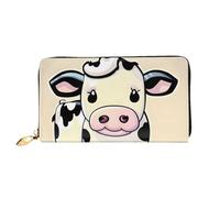 Cartoon Milk Mucca Stampa Cellulare Carta di Credito Portamonete Portafoglio in Pelle da Donna Portafoglio Corto Tasca con cerniera, Nero, Taglia Unica, Nero, Taglia Unica, Nero, One Size