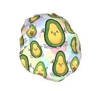 Cartoon Millet Avocado Cuffia da a da donna Impermeabile riutilizzabile Fodera in PEVA Orlo elasticizzato regolabile per tutti i capelli lunghi Cappello da bagno