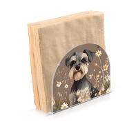 Cartoon Miniature Schnauzer Cani Marrone Acrilico fioritura portatovaglioli per Picnic Bar Rustico freestanding quadrato tovagliolo dispenser arredamento casa per Picnic Bar Rustico