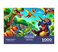 Cartoon Mondo dei Dinosauri Puzzle 1000 Pezzi Carta Gioco di Puzzle 1000 Pezzi Avventura Preistorica Relax Famiglia Regalo 70x50cm/1000pcs