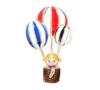 Cartoon Mongolfiera E Bambina Spilla In Lega Accessorio Per Abiti Borse Smaltato Distintivo Accessori Abbigliamento Lega Cartoon Air Balloon Lapel Pin, Misura unica, come descritto