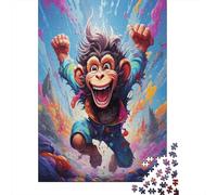 Cartoon Monkey Puzzle 1000 Pezzi Per Adulti, Pixel Art Reale, Esperienza Trasformativa, Design Da Incorniciare 1000pcs (75x50cm)