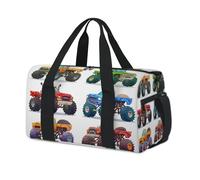 Cartoon Monster Trucks Sport Duffel Borse per Bambini Ragazze Ragazzi Donne Uomini Pernottamento Weekender Borsa Da Viaggio Tote Carry Palestra Casual Duffel Borse