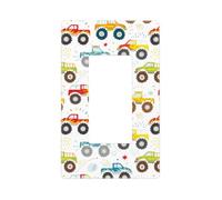 Cartoon Monster Trucks Wall Plate Covers, 1- Gang Piastre da parete senza viti Dimensioni standard 11,7 x 7,1 cm, copertura decorativa per interruttore della luce, in policarbonato termoplastico