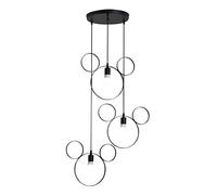 Cartoon Mouse Lampade a sospensione Creative Cute Hanging Lights Fixture Led Moderna Lampada da soffitto in ferro Decor Lampadario per la camera da letto dei bambini Sala da pranzo (3-Luce,Nero)