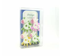 Cartoon Mucca Frigo Magneti Carino Forte Neodimio Legno Dipinto - 4 Regalo Boxed