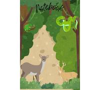Cartoon nature: The notebook has cute wild animals in the forest