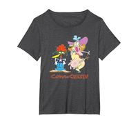 Cartoon Network Cow & Chicken Halloween Costumes Maglietta, Donna Plus-Size, Grigio Scuro, 5X