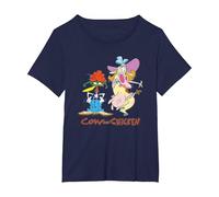 Cartoon Network Cow & Chicken Halloween Costumes Maglietta, Donna Plus-Size, Navy, 5X