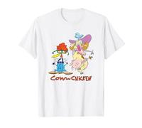 Cartoon Network Cow & Chicken Halloween Costumes Maglietta, Uomo, Bianco, 5XL