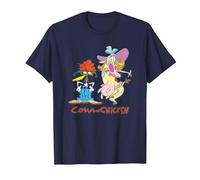Cartoon Network Cow & Chicken Halloween Costumes Maglietta, Uomo, Navy, 4XL