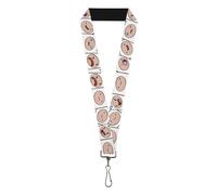 Cartoon Network Lanyard, Adventure Time Finn Expression Blocks White, Elastic