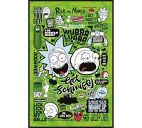 Maxi poster con citazioni di Rick and Morty, carta, multicolore, 61 x 91,5 cm
