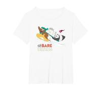 Cartoon Network We Bare Bears Snow Slide Maglietta, Donna Plus-Size, Bianco, 5X