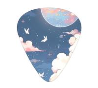 Cartoon Nuvole Luna Chitarra Acustica Plettri per Chitarra 12 Pezzi, Chitarra Elettrica Essenziale Spessi E Sottili Plettri per Chitarra Studenti 0,46 0,96 0,71 Mm