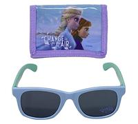 CARTOON Occhiali da sole, Frozen II, Disney, Elsa, Anna, con portafogli rettangolare, celeste - WD21570
