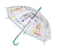 CARTOON Ombrello Bluey 68 cm Bambino Trasparente 100% POE Antivento con Apertura Automatica Ombrello Bambini con Manico Ergonomico 60 cm Accessorio Pioggia Scuola
