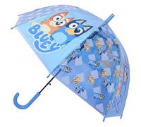 CARTOON Ombrello Bluey Bambina/Bambino 72 cm Cupola Trasparente 100% POE con Apertura Automatica Ombrello Antivento con Manico Ergonomico 67 cm Accessorio Pioggia Scuola