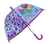 CARTOON Ombrello Gabby's Dollhouse ombrello per bambini a cupola con manico a U 8 raggi apertura manuale antivento