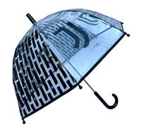 CARTOON Ombrello per bambini squadra di calcio bianco nera ombrello a cupola con manico a U 8 raggi apertura manuale antivento