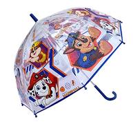 CARTOON Ombrello per bambini, struttura antivento, 8 raggi in fibra di vetro, apertura manuale, manico a U (Paw Patrol (Cupola))