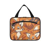 Cartoon Orange Fox Hanging Bag per gli uomini con gancio, borsa di moda di design con scomparti per viaggio Essentials Viaggio Bolsa para guardar maquillaje L