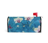 Cartoon Orchid Blue Flower Decorative mailbox coperture magnetiche per l'inverno carino natale mailbox copre magnetico dimensioni standard copertura para buzon