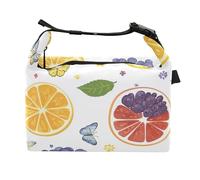 Cartoon Oregon Uva Frutta Bianco Bambini Borse Isolate Ragazze Lunch Box per la Scuola Asilo, Cartoon Oregon Uva Frutta Bianca, one size