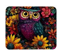 Cartoon Owl Flowers And Birds (2) Design Tappetini per Il Mouse Lavabile Tappetino Mouse Antipolvere Mousemat per Pc Casa Lavoro 25X30Cm