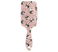 Cartoon Panda carino pennello per capelli lunghi donne Progettato testa massaggiatore cuoio capelluto per tutti i tipi di capelli con manico ergonomico cepillo para definir rizos