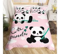 Cartoon Panda Set Biancheria Da Letto Carino Animale Copripiumino per Bambini Ragazzi Ragazze Wildlife Comforter Cover Kawaii Panda Rosa Copripiumino Singolo