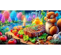 cartoon-pattern Puzzle da 1000 pezzi per giocattoli per bambini Giochi di puzzle stimolanti Cartone 100% riciclato 38x52cm/1000pcs