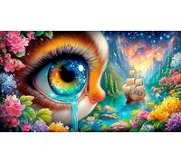 cartoon-pattern Puzzle da 1000 pezzi per la famiglia Cartone 100% riciclato Giochi stimolanti e intellettuali 75x50cm/1000pcs