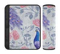 Cartoon Pavone Argento 2 pz cintura di sicurezza pad protegge il collo e le spalle per la maggior parte delle auto funda para cinturón de carro