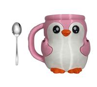 Cartoon Penguins Accessori Dessert Impugnatura ergonomica e doppi cucchiai cassetto segreto gelato pinte Cup Holder Set Ice Cream Storage Organizers