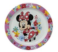 CARTOON Piatto piano Minnie Disney in plastica riutilizzabile BPA free stoviglie per bambini adatte al microonde