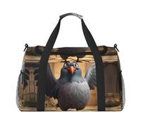 Cartoon Pigeon 1 borsa da viaggio, borse weekender per donne uomini per avventure all'aperto, ideale per campeggio ed escursionismo, nero, Taglia unica