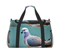 Cartoon Pigeon 4 borsa da viaggio, borse weekender per donne uomini per avventure all'aperto, ideale per campeggio ed escursionismo, Nero , Taglia unica